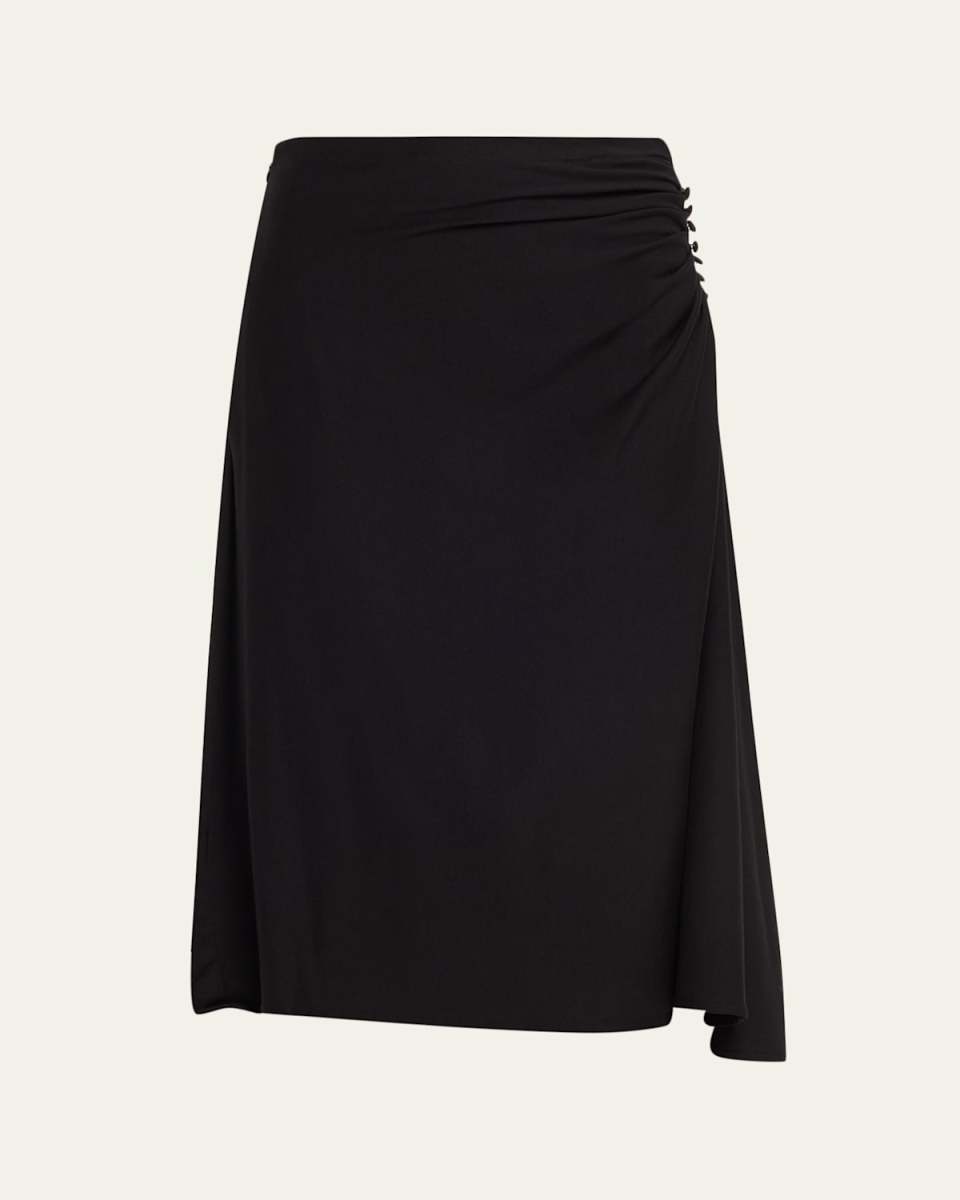 Hevira Ruched A-Line Midi Skirt